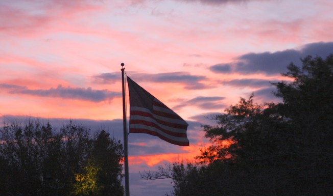 American Flag at Sunset 2